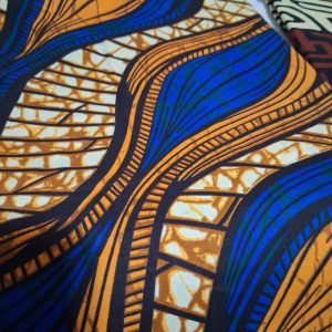 African Fabric Blue/Gold