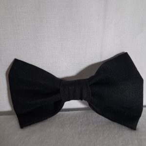 Black Linen Bowtie